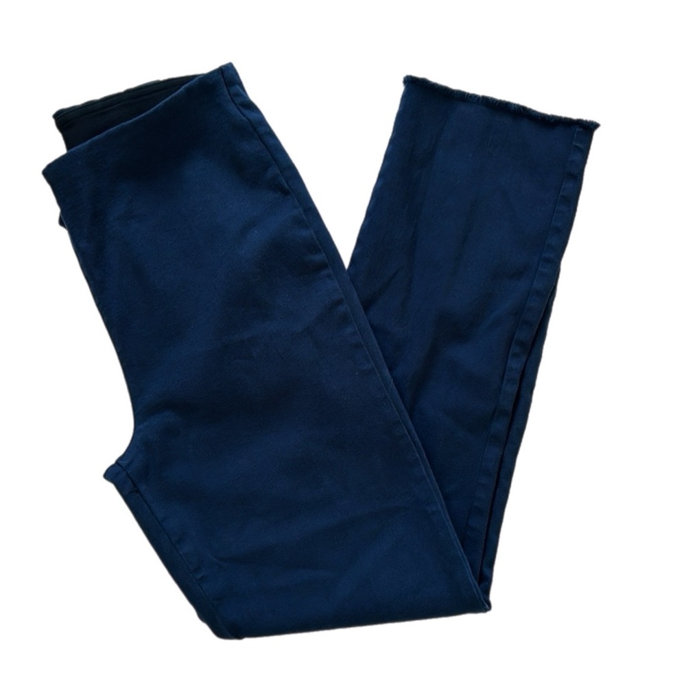 Frank & Eileen Navy Blue Derry Illusion Pull On Raw Hem Dream Denim Pants